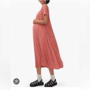 HATCH Maternity The James Dress in Faded Coral Floral